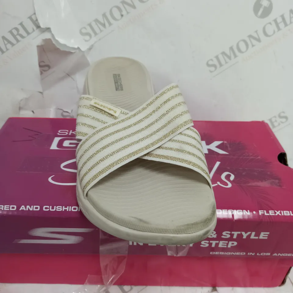 BOXED SKETCHERS GO WALK SANDALS - SIZE 5