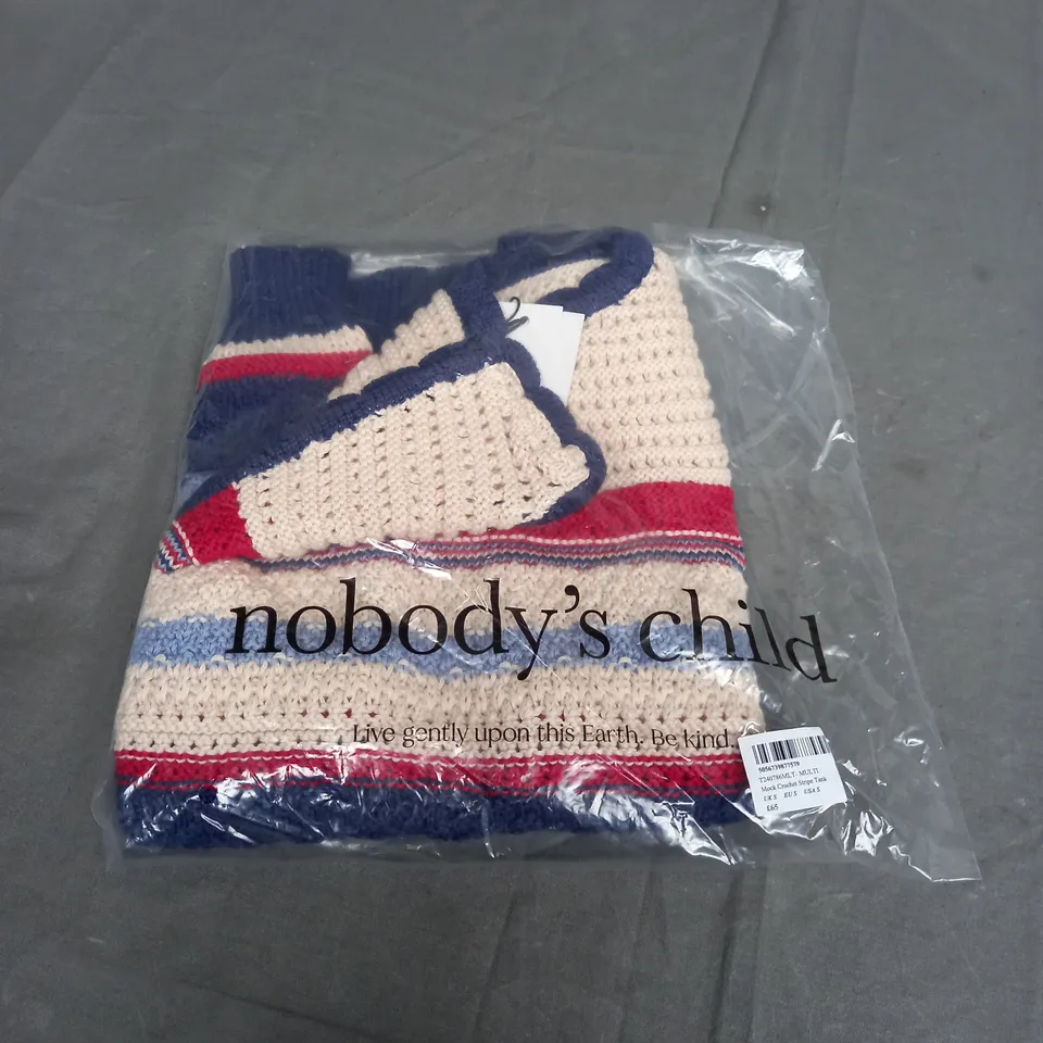 SEALED NOBODYS CHILD MOCK CROCHET STRIPE TANK - UK S