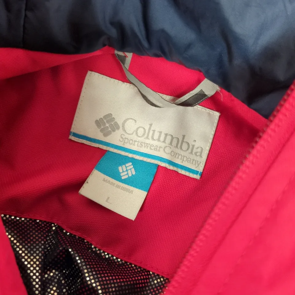 COLUMBIA COLOUR-BLOCK HOODED JACKET – NAVY & RED, SIZE L