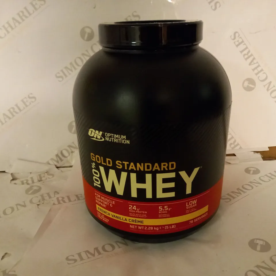 OPTIMUM NUTRITION GOLD STANDARD 100% WHEY 2.27KG, FRENCH VANILLA CREME