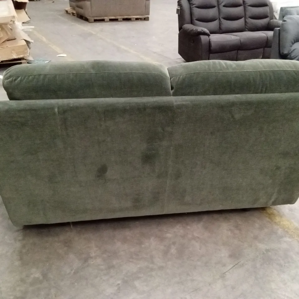 QUALITY DESIGNER ITALIAN MADE FLORENCE 2 SEATER FABRIC UPHOLSTERED SOFA - GREEN