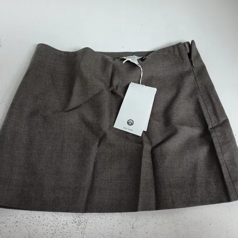 UK 8 (& OTHER STORIES) CHARCOAL WOOL-BLEND MINI SKIRT