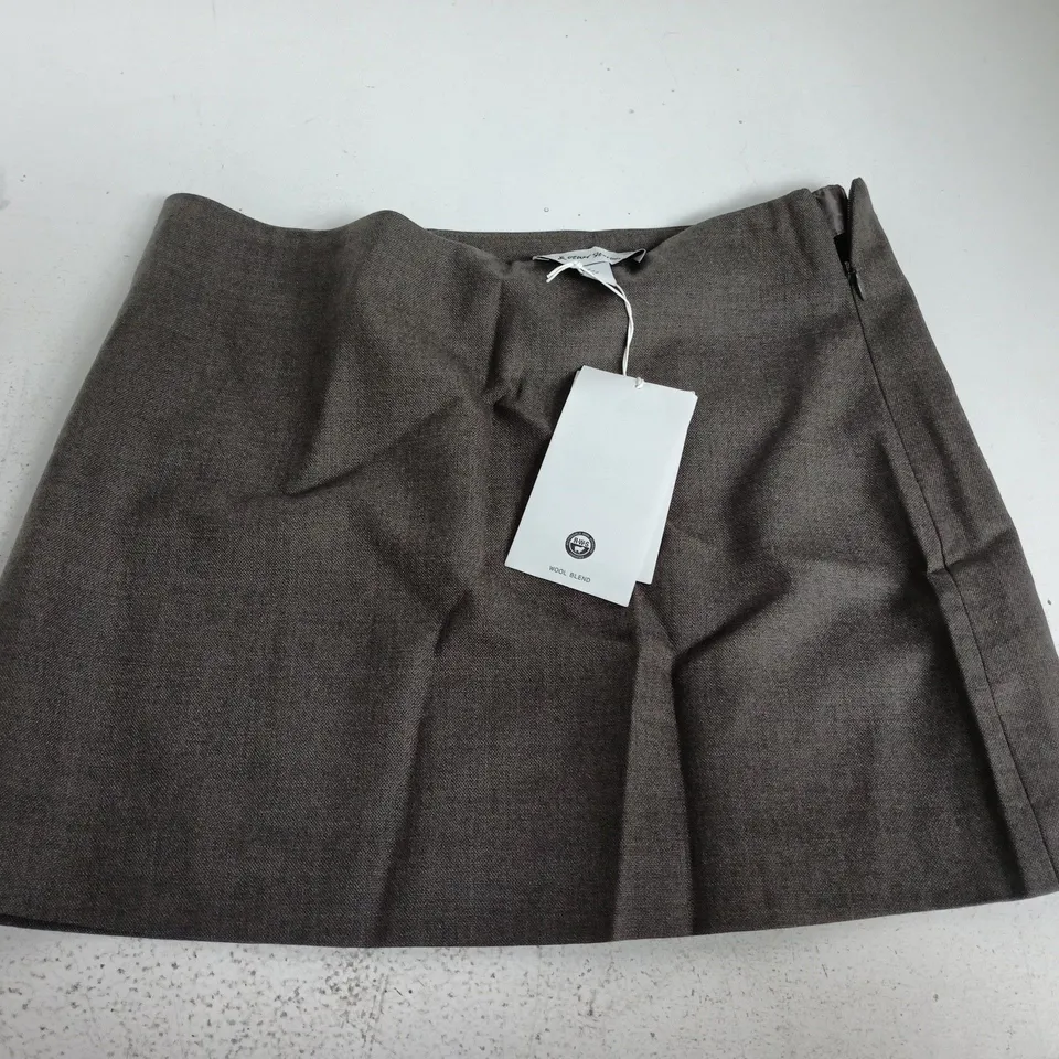UK 8 (& OTHER STORIES) CHARCOAL WOOL-BLEND MINI SKIRT