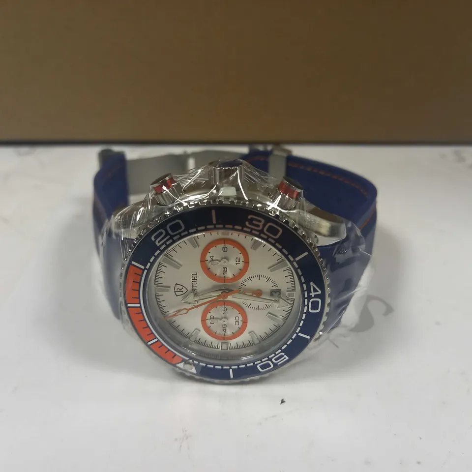 RUCKSTUHL CHRONOGRAPH STYLE RUBBER STRAP WATCH RRP £560