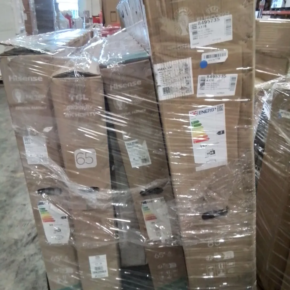 PALLET CONTAINING 5 ASSORTED TVS TO INCLUDE HISENSE AND TCL