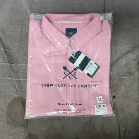 bagged crew clothing company relaxed fit flannel shirt in pink size 16