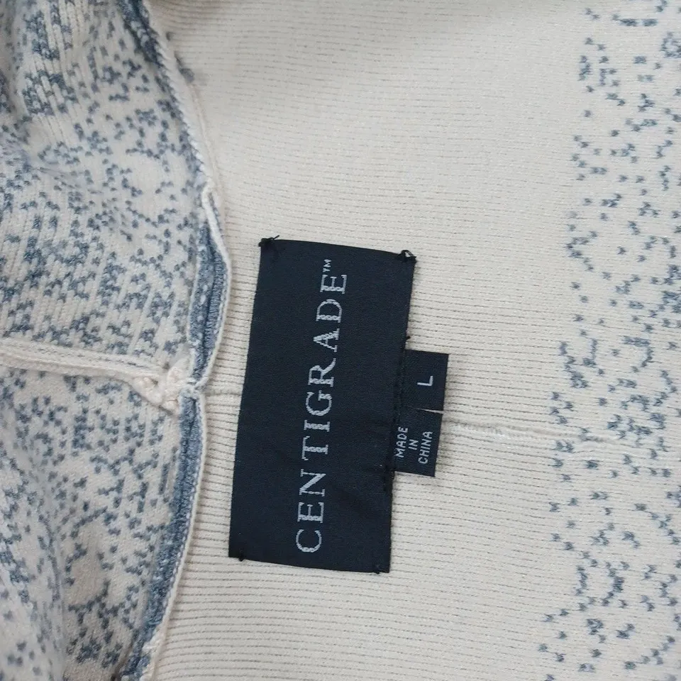 CENTIGRADE COLOURBLOCK COATIGAN WITH PATCH POCKETS OATMEAL GREY LARGE