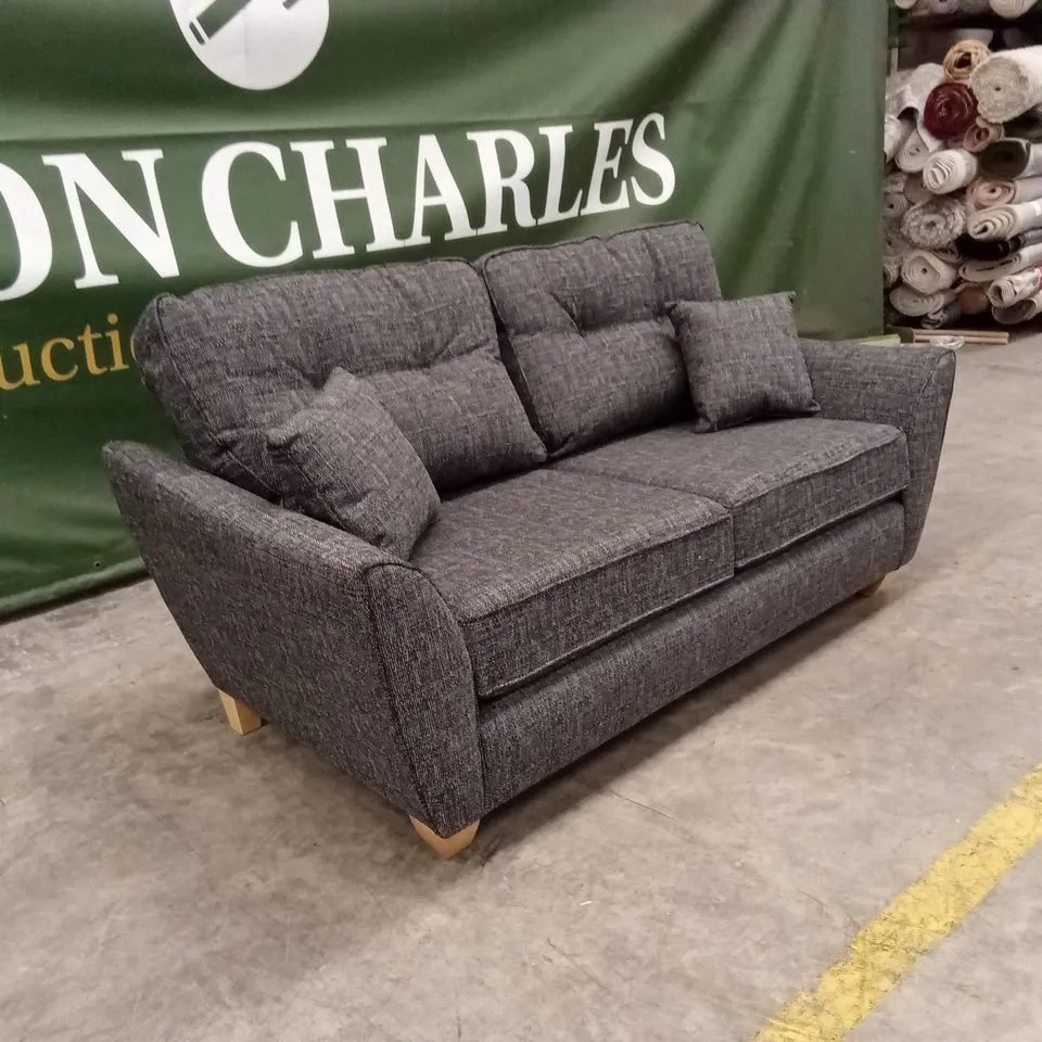 HALSTOW 2 SEATER FABRIC SOFA - CHARCOAL RRP £729