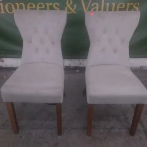 SET OF 2 NEW SALISBURY MINK VELVET DINING CHAIR (DARK BROWN LEG)