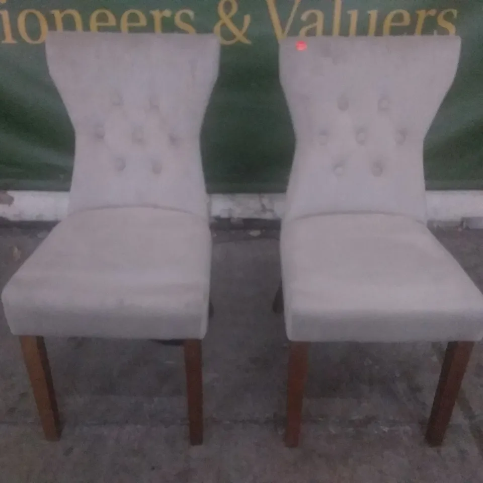 SET OF 2 NEW SALISBURY MINK VELVET DINING CHAIR (DARK BROWN LEG)