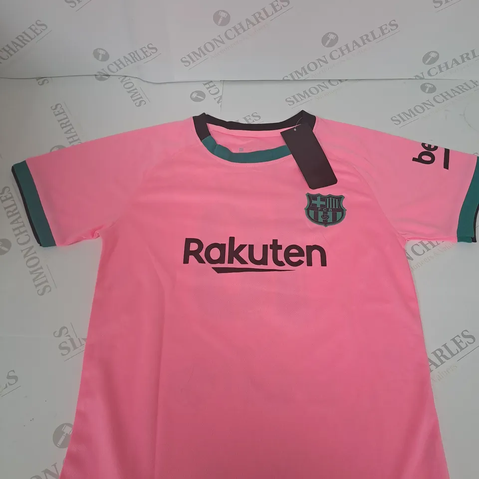 BARCELONA FC AWAY SHIRT WITH MESSI 10 SIZE 22