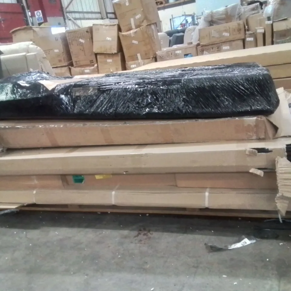 PALLET CONTAINING VARIOUS INCOMPLETE BOXED FURNITURE PARTS AND OTHER HOUSEHOLD ITEMS ETC.