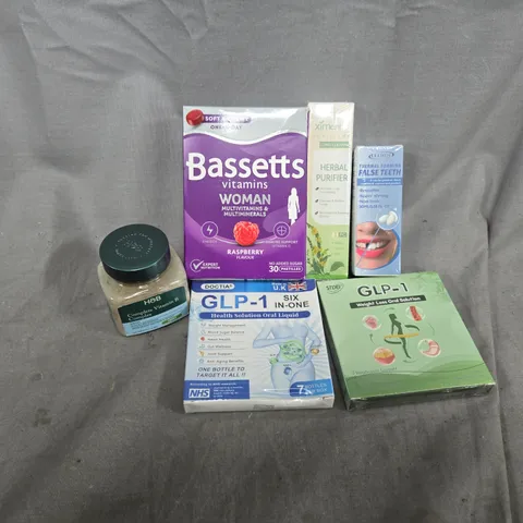 APPROXIMATELY 30 ASSORTED HEALTH & BEAUTY ITEMS TO INCLUDE BASSETTS VITAMINS, GLP-1 WEIGHT LOSS ORAL SOLUTION, HERBAL PURIFIER, ETC