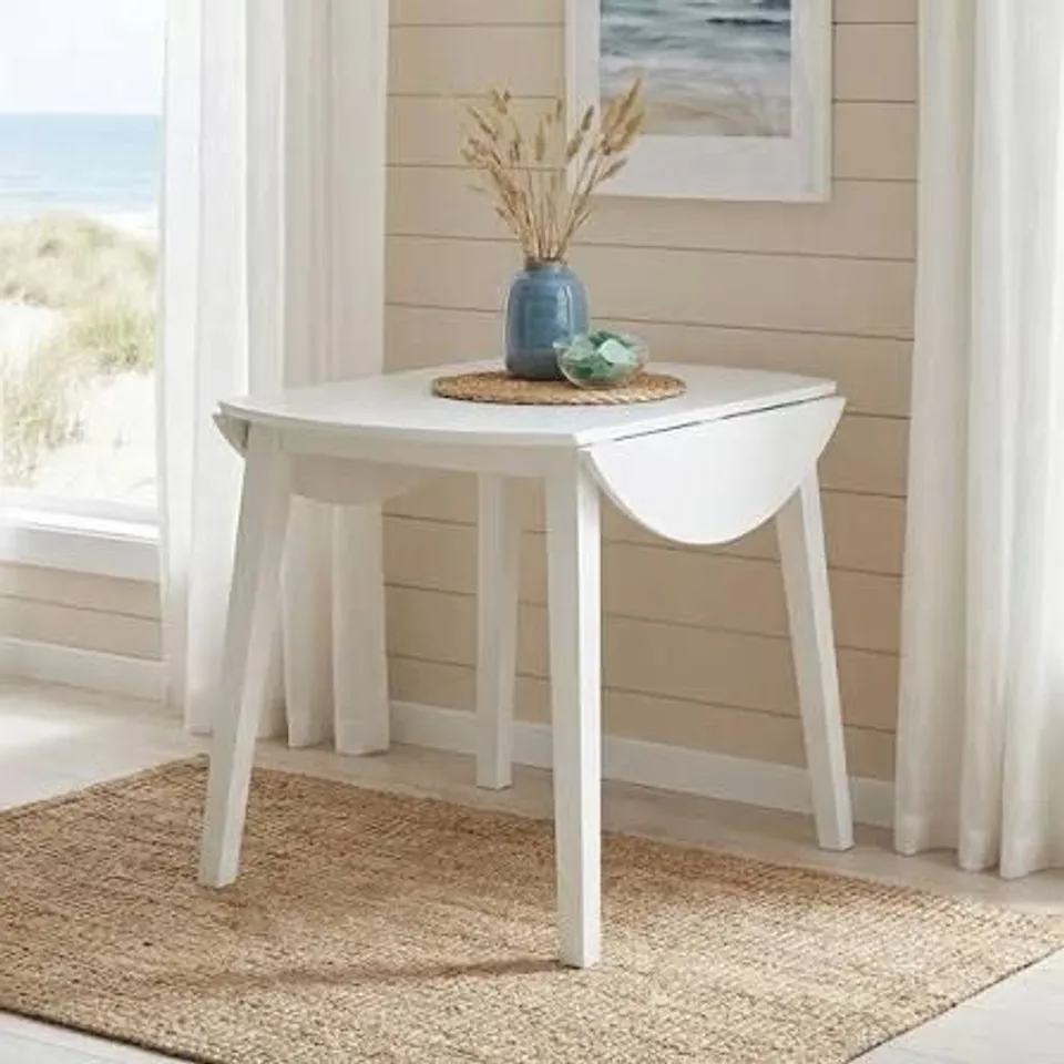 BOXED JULIAN BOWEN COAST DROPLEAF DINING TABLE - WHITE (1 BOX)