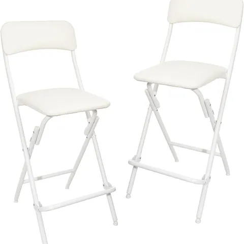 BOXED FOLDING STOOL (SET OF 2) - WHITE (1 BOX)