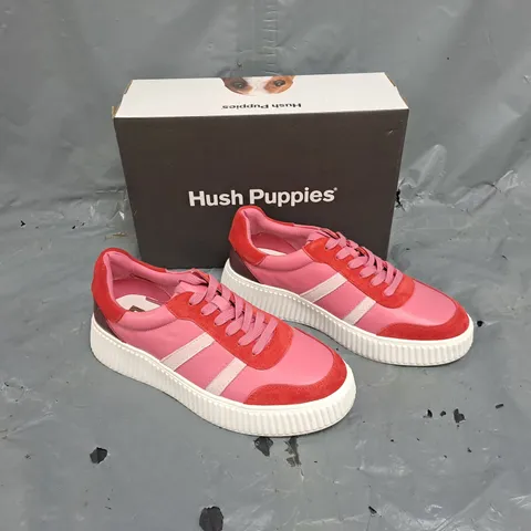 BOXED PAIR OF HUSH PUPPIES HOLLY SNEAKER FUCHSIA UK 7