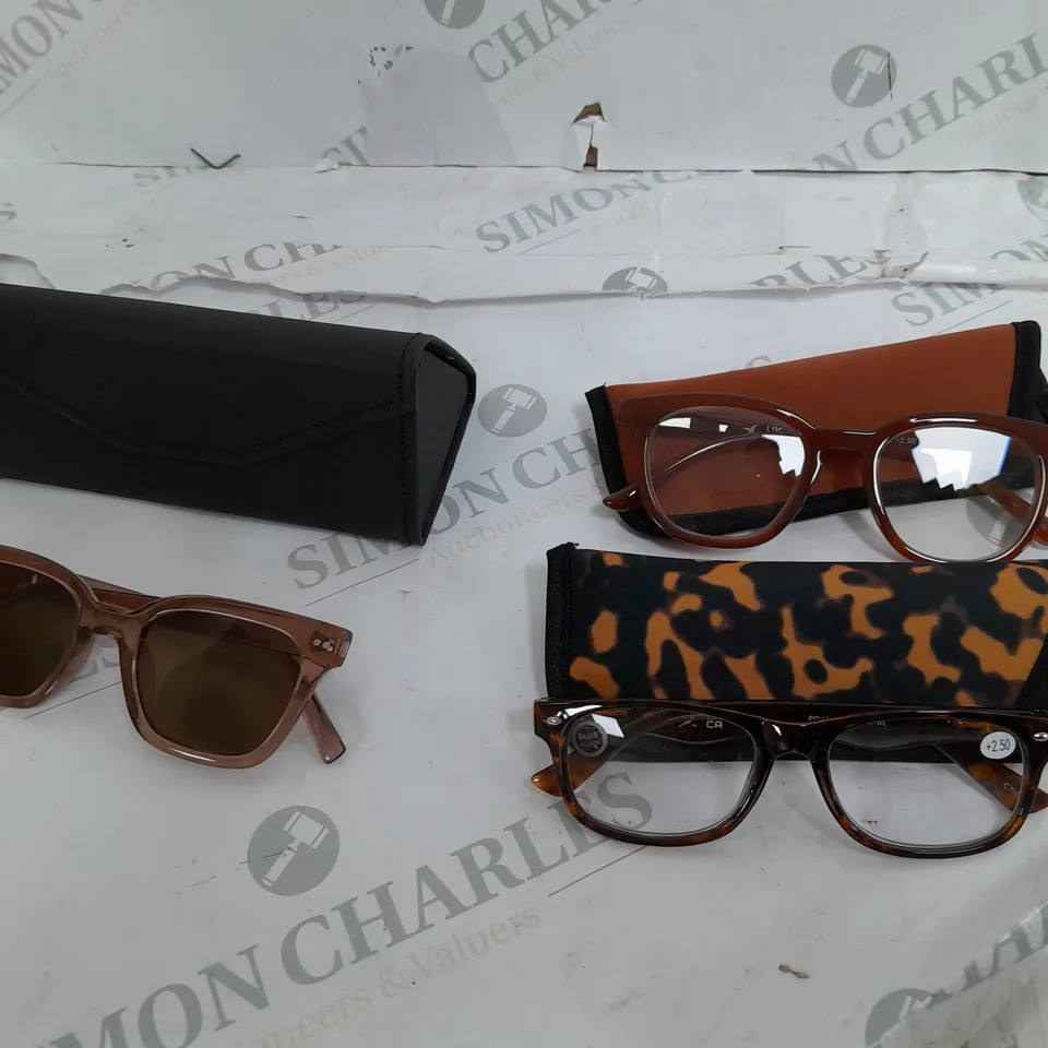 HUMMINGBIRD SUNGLASSES AND READING GLASSES IN TAN
