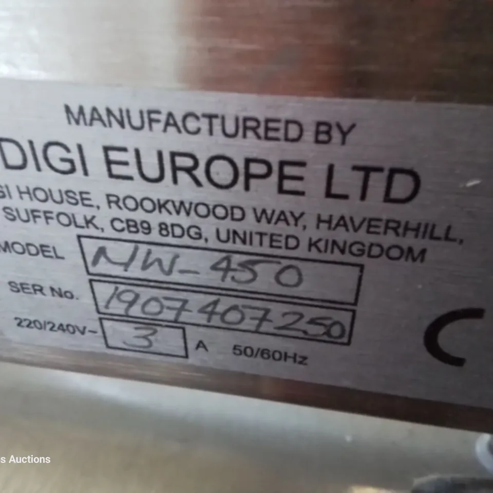 DIGI EUROPE COUNTERTOP TRAY WRAPPING MACHINE - STAINLESS STEEL - MODEL MW450 - 240V