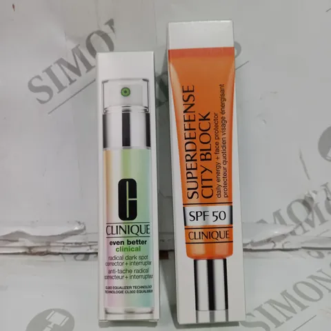 CLINIQUE CLINICAL RADICAL DARK SPOT CORRECTOR & CLINIQUE CITY BLOCK BROAD SPECTRUM SPF 50