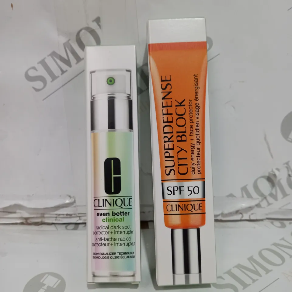 CLINIQUE CLINICAL RADICAL DARK SPOT CORRECTOR & CLINIQUE CITY BLOCK BROAD SPECTRUM SPF 50