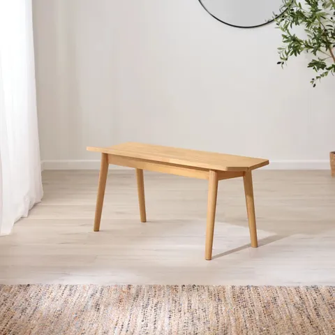 BOXED DREA OAK SOLID WOOD BENCH - TRADITIONAL RUSTIC FARMHOUSE KITCHEN STYLE (1 BOX)