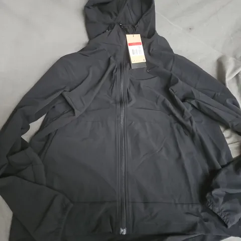 NIKE MEN'S TRAINING JACKET – BLACK, HOODED WITH ZIP FRONT - LARGE