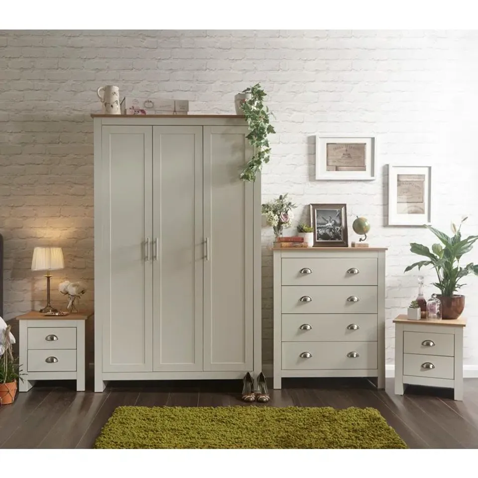 BOXED KENNETH 4 PIECE BEDROOM SET (4 BOXES)