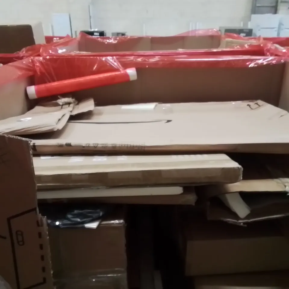 PALLET CONTAINING VARIOUS ASSORTED ITEMS TO INCLUDE:PICTURE FRAME, FIRE GUARD, MOSQUITO NET,,SHOE STORAGE BOXES, PULL UP BAR AND OTHER ASSORTED ITEMS...