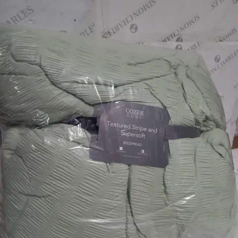 SUPERSOFT BY COZEE HOME TEXTURED STRIPE BEDSPREAD 250 X 260CM