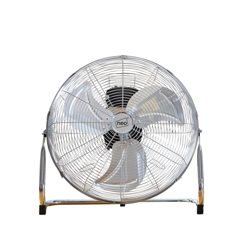 BOXED NEO HIGH VELOCITY CHROME METAL FLOOR FREESTANDING FAN – 12 INCH (1 BOX)