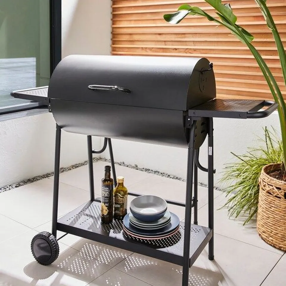 DOUBLE OIL DRUM CHARCOAL BBQ