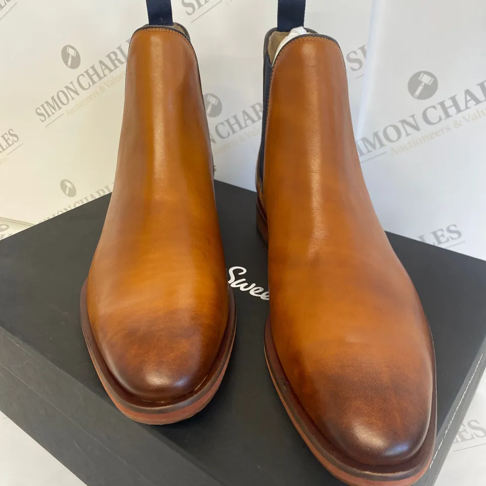 BOXED PAIR OF OLIVER SWEENEY BLAKE STITCHED BROWN SHOES SIZE 7
