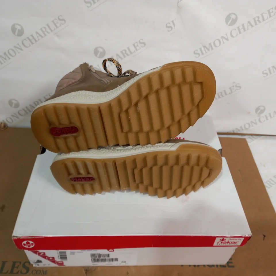 BOXED PAIR OF RIEKER BOOTS - SIZE 38