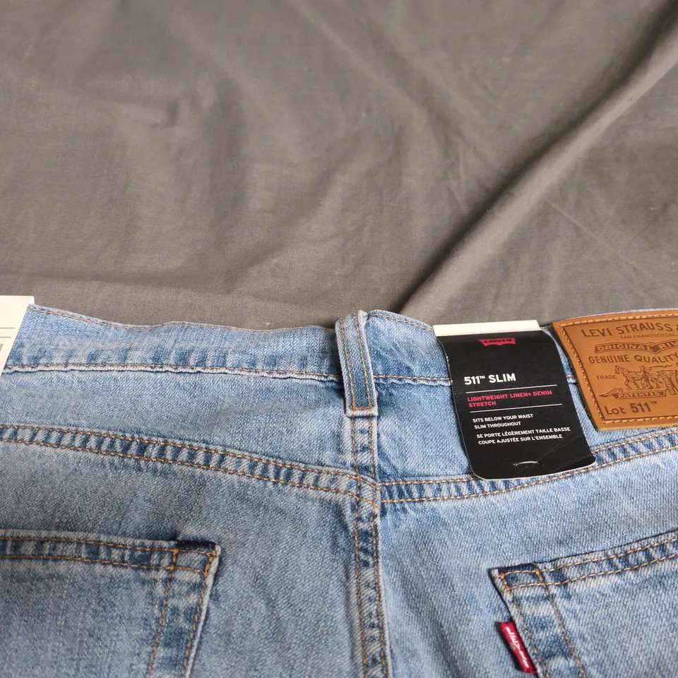 LEVI'S 511 SLIM JEANS – LIGHT INDIGO DENIM, UK 36 (W36 L30)