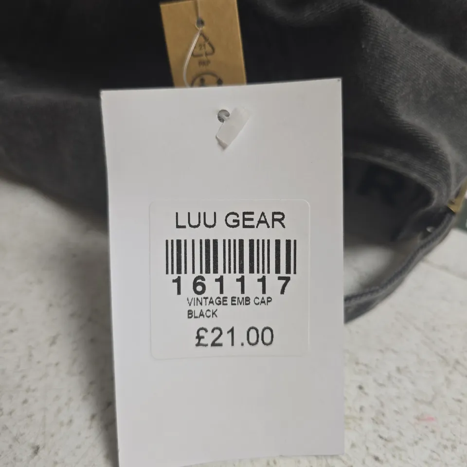 LUU GEAR VINTAGE EMBROIDERED CAP – BLACK