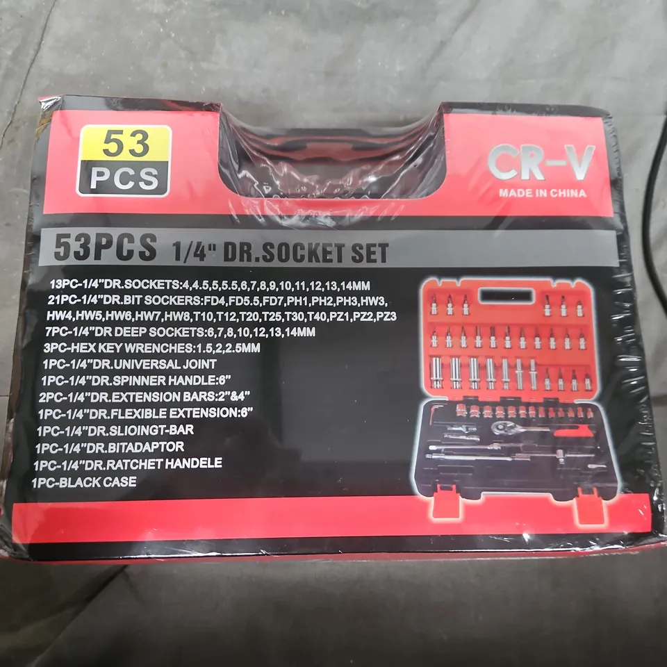 53-Piece 1/4-inch Drive Socket Set – CR-V, Made in China