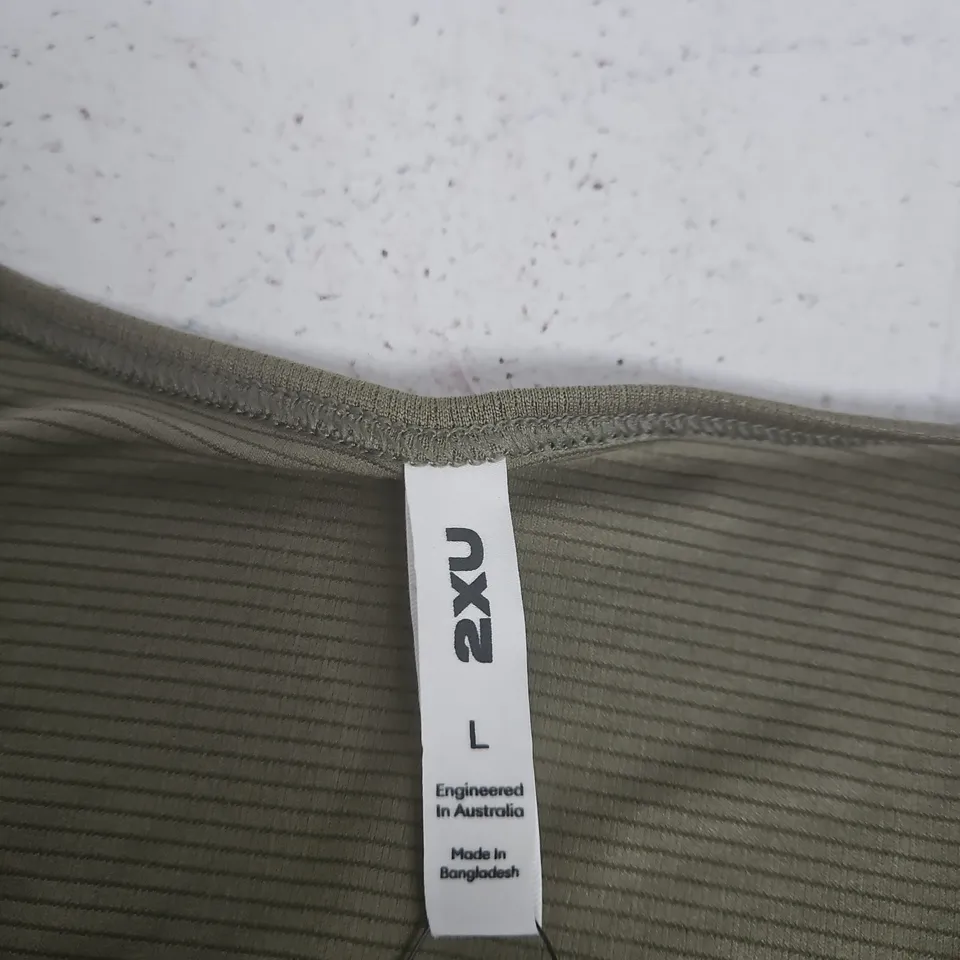2XU AERO MESH TANK TOP – OLIVE, SIZE UK L