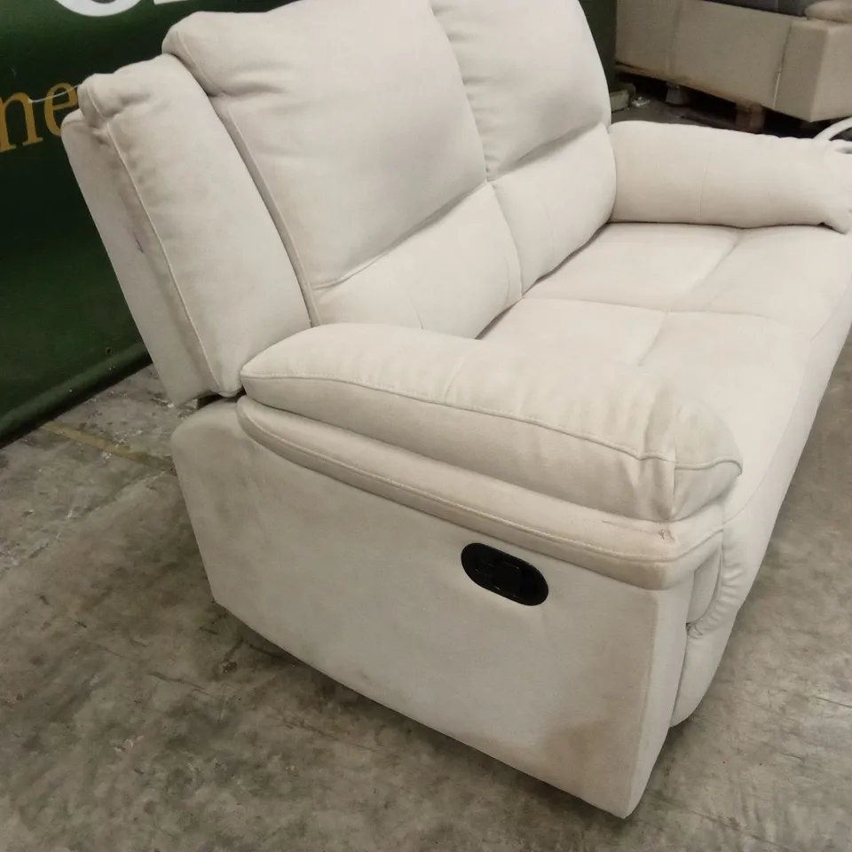 ALBION FABRIC 2 SEATER HIGH BACK MANUAL RECLINER SOFA - PEBBLE GREY RRP £579