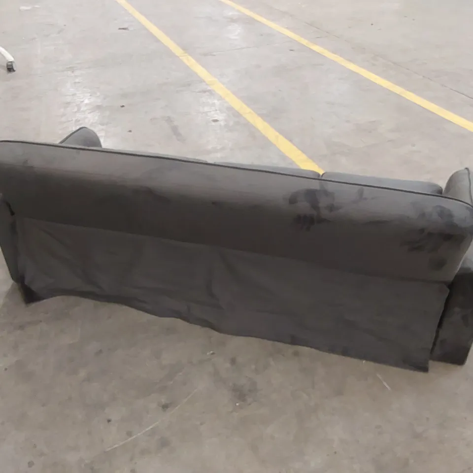 JENNIFER FABRIC COMPACT 3 SEATER SOFA - CHARCOAL VELVET