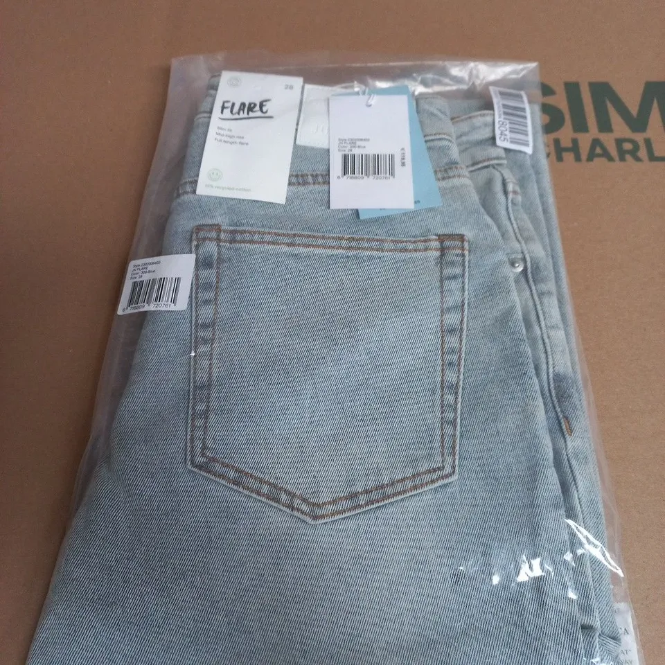 UK 28 WOMEN'S DENIM JEANS – FLARE STYLE, LIGHT BLUE