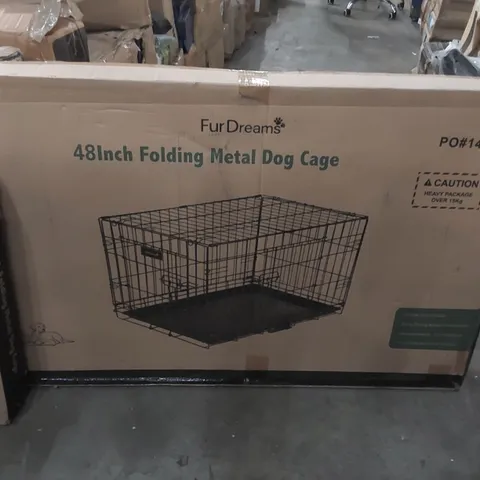 BOXED FURDREAMS 48INCH FOLDING METAL DOG CAGE