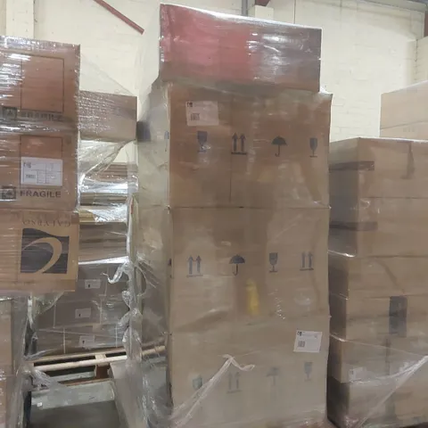 PALLET CONTAINING A LARGE QUANTITY OF ASSORTED BATHROOM FURNITURE PARTS INCLUDING: BRENTA WALL HUNG VANITY UNIT BASES, MIRRORED WALL UNITS ECT