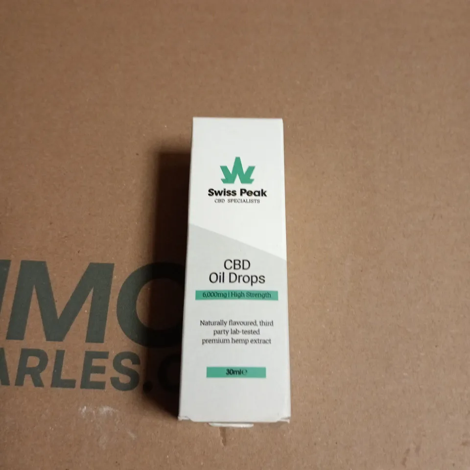SWISS PEAK CBD OIL DROPS 6,000MG HIGH STRENGTH – 30ML - BEST BEFORE 10/27 