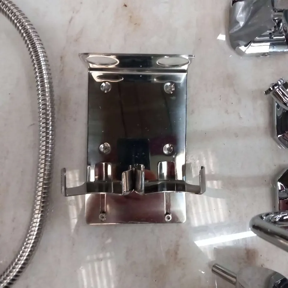 SHOWER SET CONSISTING OF; MIRA ESCAPE 9.8 SHOWER, SOAP HOLDER, TOWEL RAIL, COAT HOOK AND GLASS SHELF AND SHATAFF
