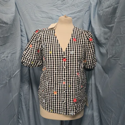 NOBODY'S CHILD BROOKE TOP IN BLACK SIZE UK 10