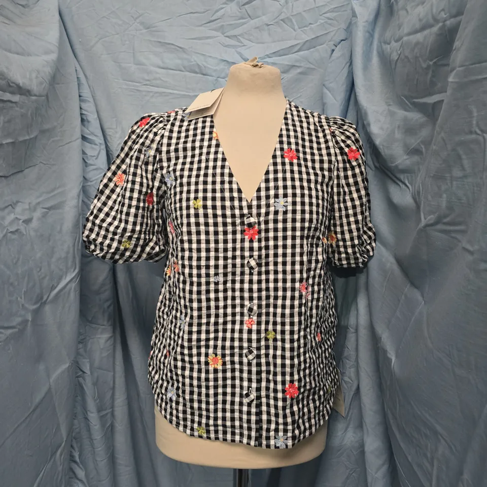 NOBODY'S CHILD BROOKE TOP IN BLACK SIZE UK 10
