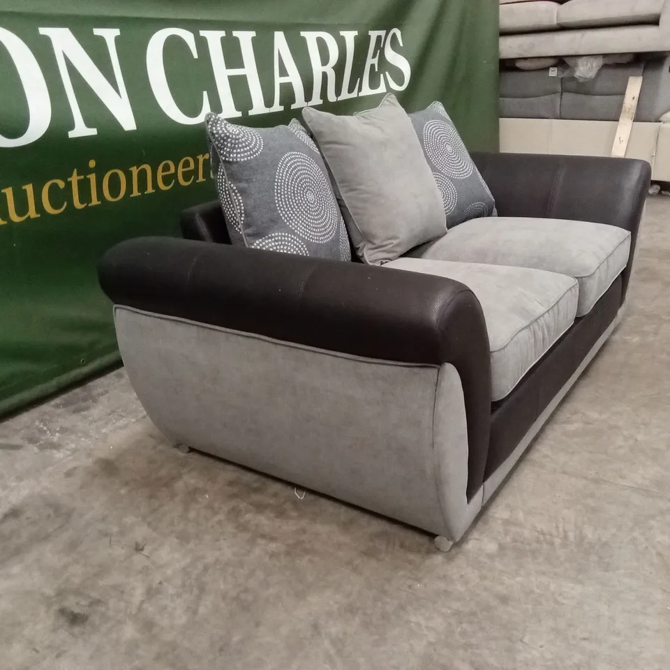 DANUBE FABRIC/FAUX LEATHER SOFA BED RRP £699