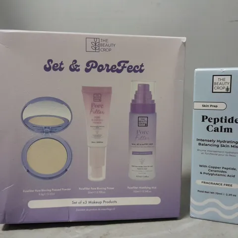 2 THE BEAUTY CROP PRODUCTS TO INCLUDE SET+POREFECT SET & PEPTIDE CALM 70ML 