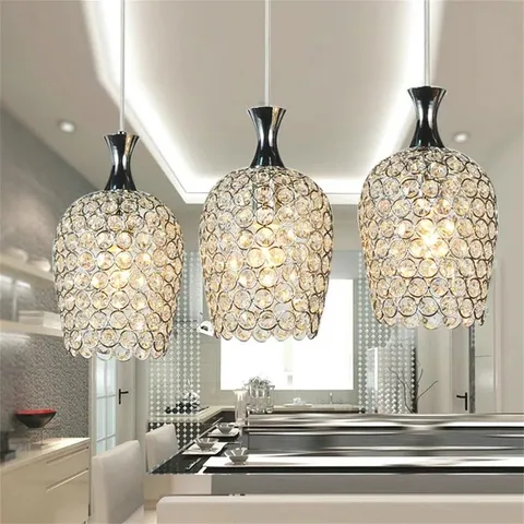 BOXED 3-LIGHT SILVER KITCHEN ISLAND PENDANT (1 BOX)
