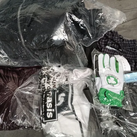 APPROXIMATELY 35 ASSORTED CLOTHING ITEMS IN VARIOUS SIZES, STYLES & COLOURS TO INCLUDE COAT, TROUSERS, GLOVES, ETC - COLLECTION ONLY